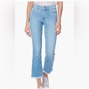 PAIGE Colette Crop Flare Raw Hem color: Daybreak Light Wash